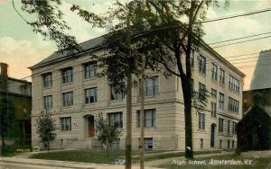 Vintage Postcard High School Amsterdam NY Montgomery County