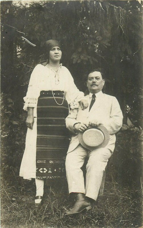 Romania Transylvania 1921 folk costume photo postcard