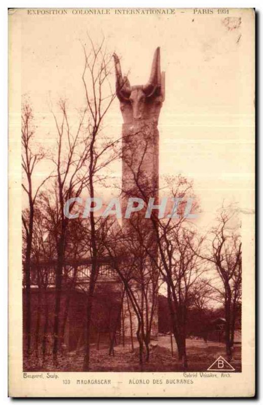 Old Postcard Exhibition International Colonial paris Madagascar aloalo of buc...