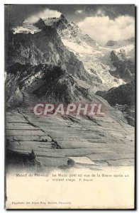 Old Postcard Pelvoux Massif Meije to Grave after a violent storm