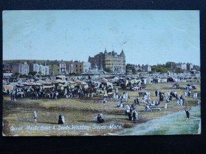 Somerset WESTON SUPER MARE Grand Atlantic Hotel & Sands BEACH FAIR 1907 Postcard