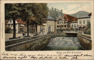 Gruss aus Bad Petersthal GERMANY Canal View Antique Postcard