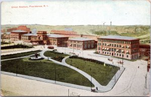 Postcard Train Station RI Union Station , Providence