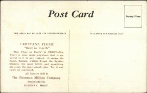 Ceretana Flour Bozeman MT Milling Co - Mt. Sir Donald View on Front Postcard