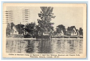 1973 River Scene, Cabins at Dawson's Camp Deseronto Canada Posted Postcard 