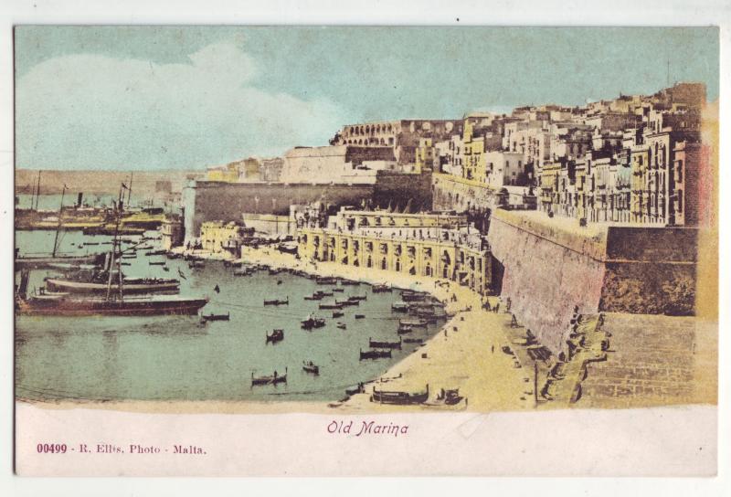 P950 old card view the old marina boats and shoreline town