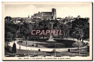 Old Postcard Reims Vue Generale to Front Garden Colbert