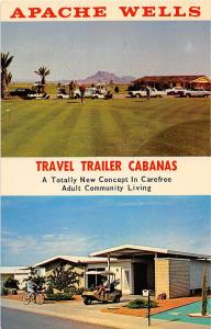 Apache Wells Mobile City Travel Trailer Cabanas Mesa Arizona postcard