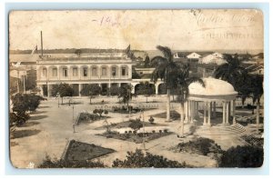 Early Caibarien Park Center Cuba Real Photo RPPC Postcard (G23)