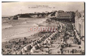 Old Postcard Biarritz La Grande Plage