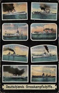 Deutschlands Grosskampfschiffe Battleships Ships Multi-View Germany c1910 PC