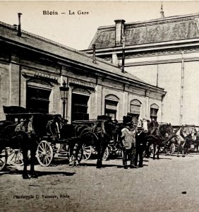 Blois Train Station Horses And Carriages France 1910s Postcard PCBG12B