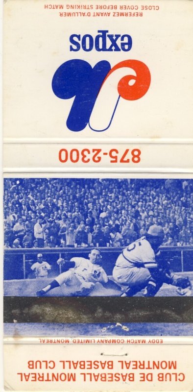 1972 Montreal Expos Match Cover, With Home Schedule Inside, Baseball/MLB