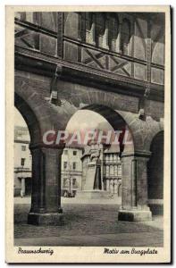 Old Postcard Braunschweig Motiv Am Burgplatz