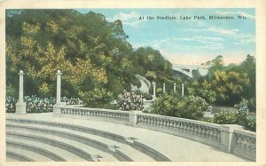 Milwaukee Wisconsin WI Lake Park Stadium, People in Stands, WB Postcard Unused