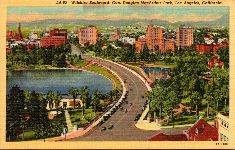 California Los Angeles Wilshire Boulevard and General Douglas MacArthur Park ...