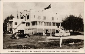 Sunset Lodge Port Elgin Ontario ON Unused Intaglio Gravure Postcard E65