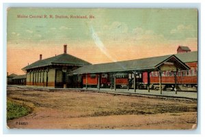 c1915 Maine Central R.R. Station, Rockland Maine ME Antique Postcard
