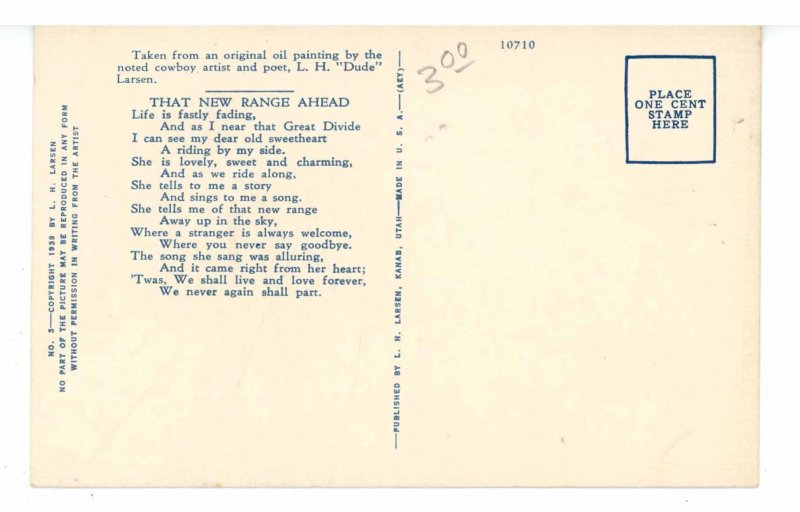 That New Range Ahead   Artist: L.H. Dude Larsen