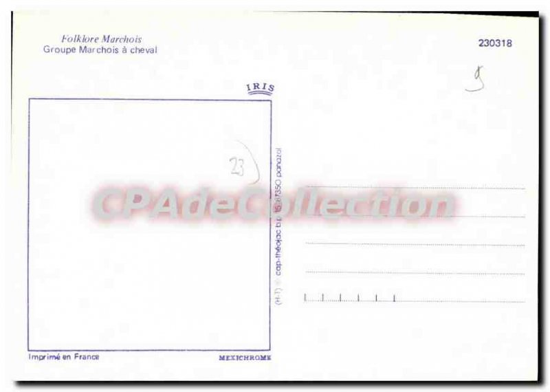 Postcard Modern folklore group Marchois horse