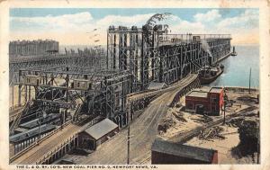 Newport News Virginia Coal Pier Birdseye View Antique Postcard K77091