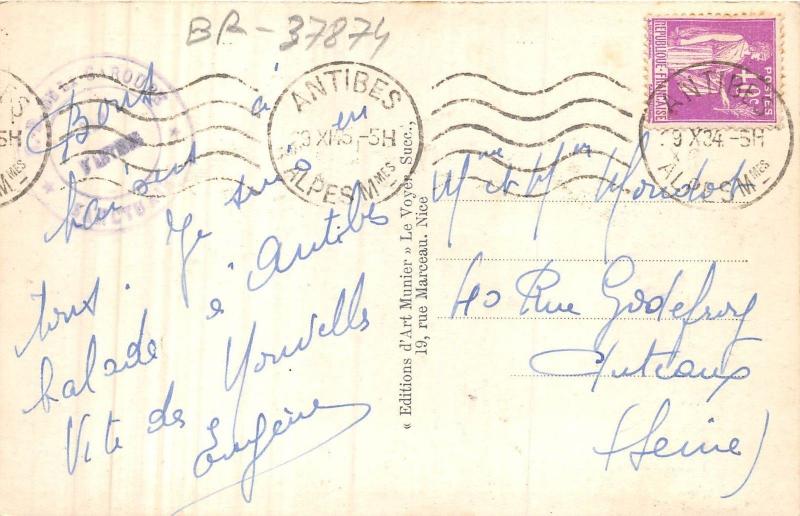 BR37874 Antibes le port et le fort carre ship bateaux france