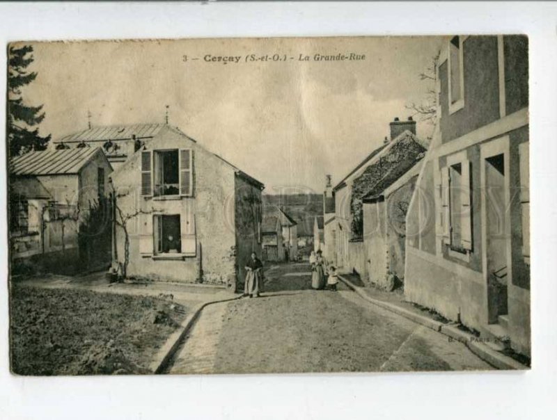 401456 FRANCE Cercay Grand rue main street Vintage postcard