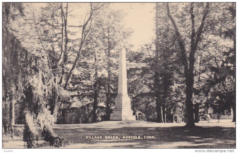 NORFOLK, Connecticut, 1930-1940's; Village Green