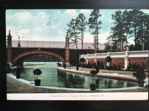 Vintage Postcard 1908 Georgian Court Sunken Gardens Lakewood N.J.