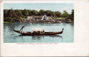 Terrace and Gondola Central Park New York NY NYC Boat Unused Frey Postcard H27