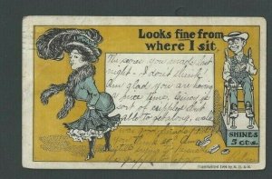 1907 Post Card Vintage Humor Looks Fine From Where I Sit