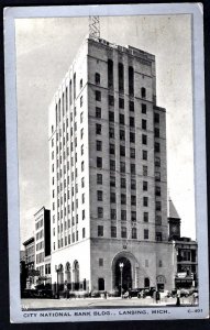 Michigan LANSING City National Bank Building pm1938 Printed Silver Border