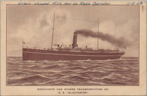 Postcard Ship Merchants and Miners Transportation Co Ship SS Gloucester