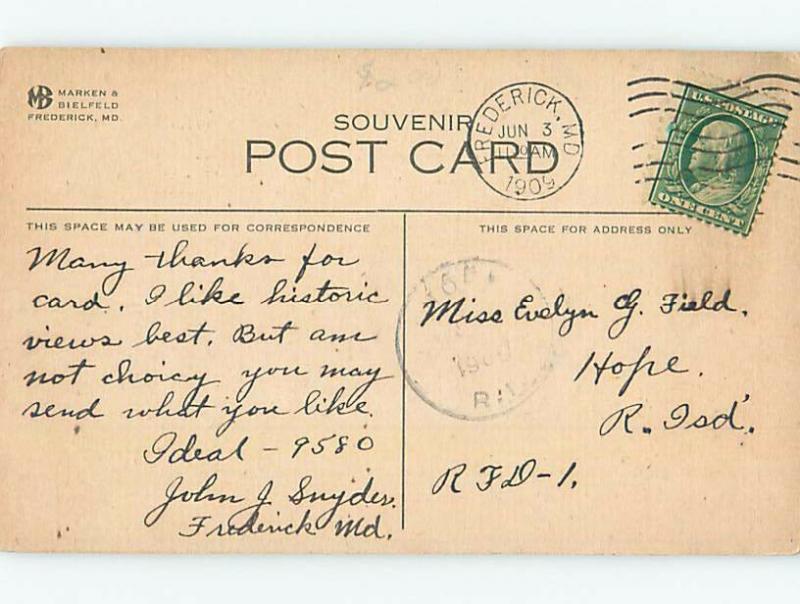 Divided-Back COURTHOUSE SCENE Frederick Maryland MD d3158