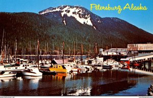 Alaska Petersburg Harbor With Petersburg Mountain In The Background