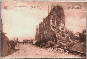 World War 1 Ruins Newport Town After The War Nieuwpoort Military Postcard C076