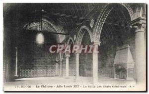 Old Postcard Blois Chateau Louis XII Wing The Hall of the States General