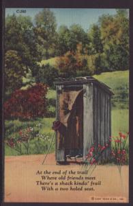 At the End of the Trail.... Outhouse Postcard