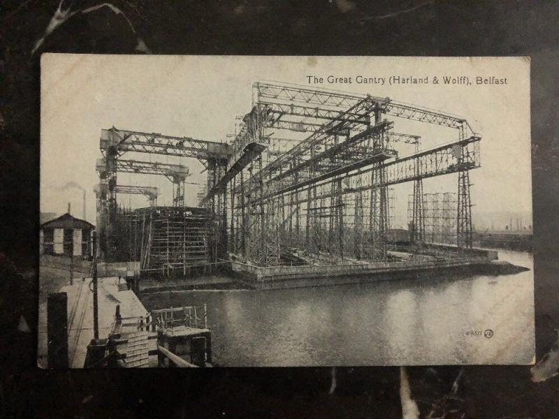 Mint Belfast England RPPC Postcard The Great Gantry Harlan & Wolff