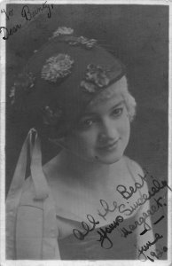 TO DEAR BUNTY FROM MARGARET-BEAUTIFUL BLOND YOUNG WOMAN~1926 REAL PHOTO POSTCARD