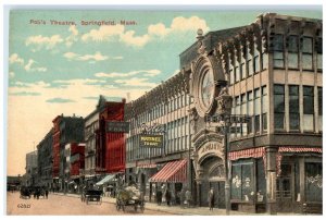 c1910 Polls Theatre Exterior Building Springfield Massachusetts Vintage Postcard