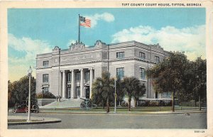 J63/ Tifton Georgia Postcard c1940s Tift County Court House 156