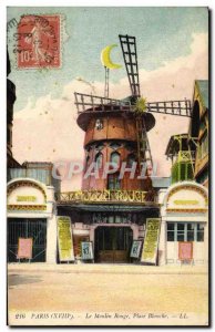 Old Postcard Paris Moulin Rouge Place Blanche