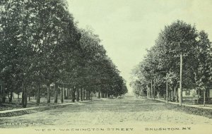 C.1910 West Washington Street, Brushton, NY Vintage Original Postcard F15