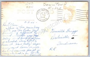 K36/ Palacios Texas RPPC Postcard c1940s Rodeo Bus Horse Parade 212
