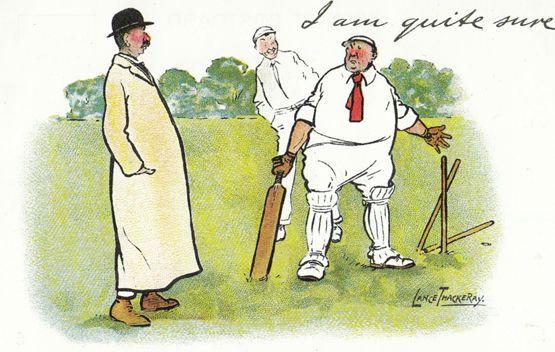 Lance Thackeray I Am Quite Sure 1970s Cricket Comic Humour Postcard