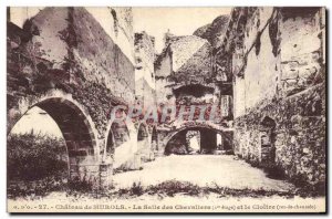 Old Postcard Chateau Murols The Knights' Hall and the cloister