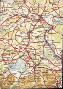 germany, TRAUNSTEIN, Bavaria, MAP postcard (1940s)