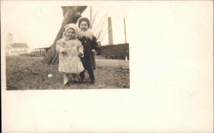 Manchester? NH? Kids Mill Bldg in Distance c1910 Real Photo Postcard