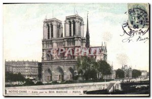 Old Postcard Paris Notre Dame Bon Marche